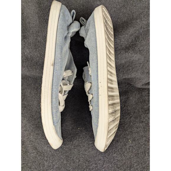 MAURICES Mariah SuperCush Sneaker Womens 11M Blue Canvas Slip On Scrunch Heel - Picture 7 of 9